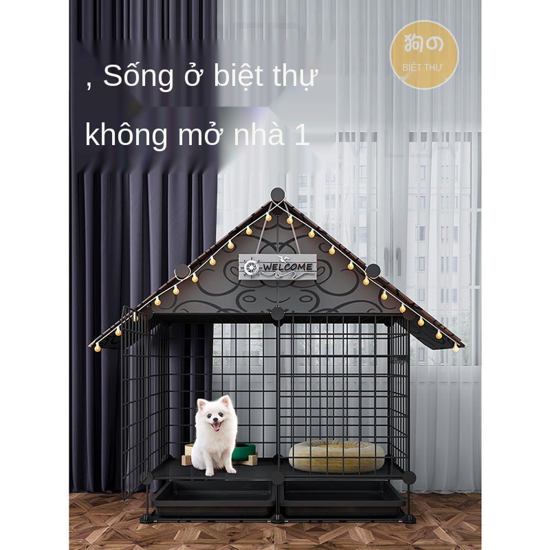 Chuồng chó biệt thự dành cho nhỏ với nhà vệ sinh đặc cung cấp con Pomeranian Teddy cũi hàng rào vật nuôi trong