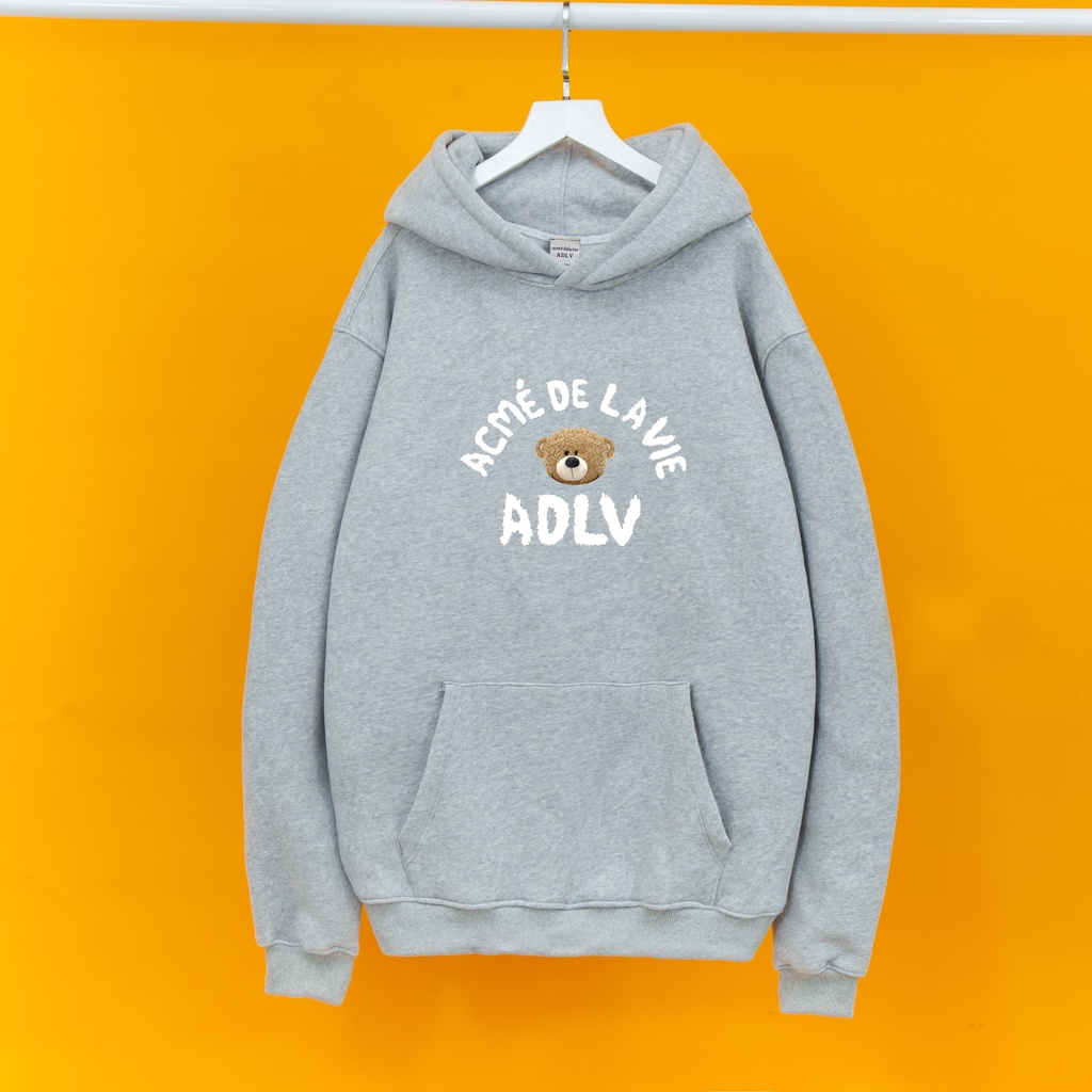 Áo nỉ hoodie ADLV GẤU Hogoto shop , Áo nỉ hoodie unisex nam nữ form rộng oversize chất liệu Cotton