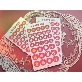 Sticker decal hình thú cưng đáng yêu ôm trái tim _ #hana.land