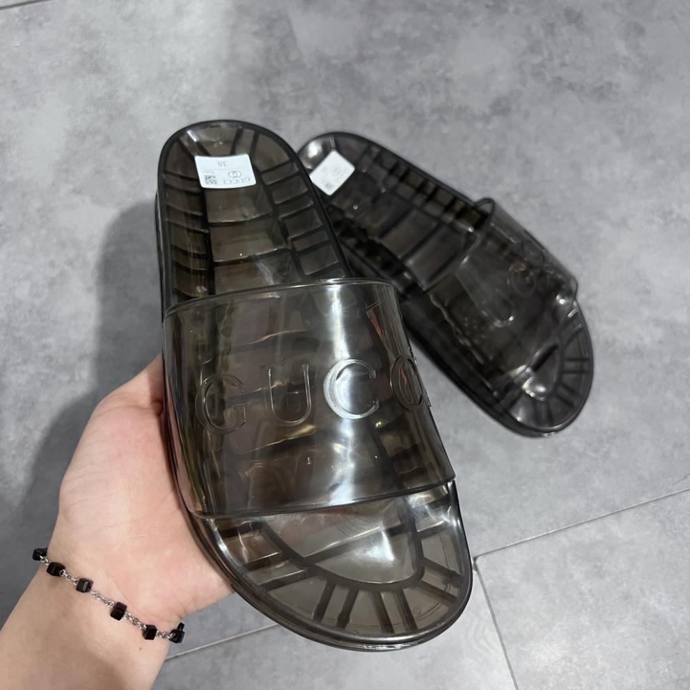 Dép Gucci trong suốt, dép lê quai ngang gucci nhựa dẻo cao cấp [CÓ SẴN]