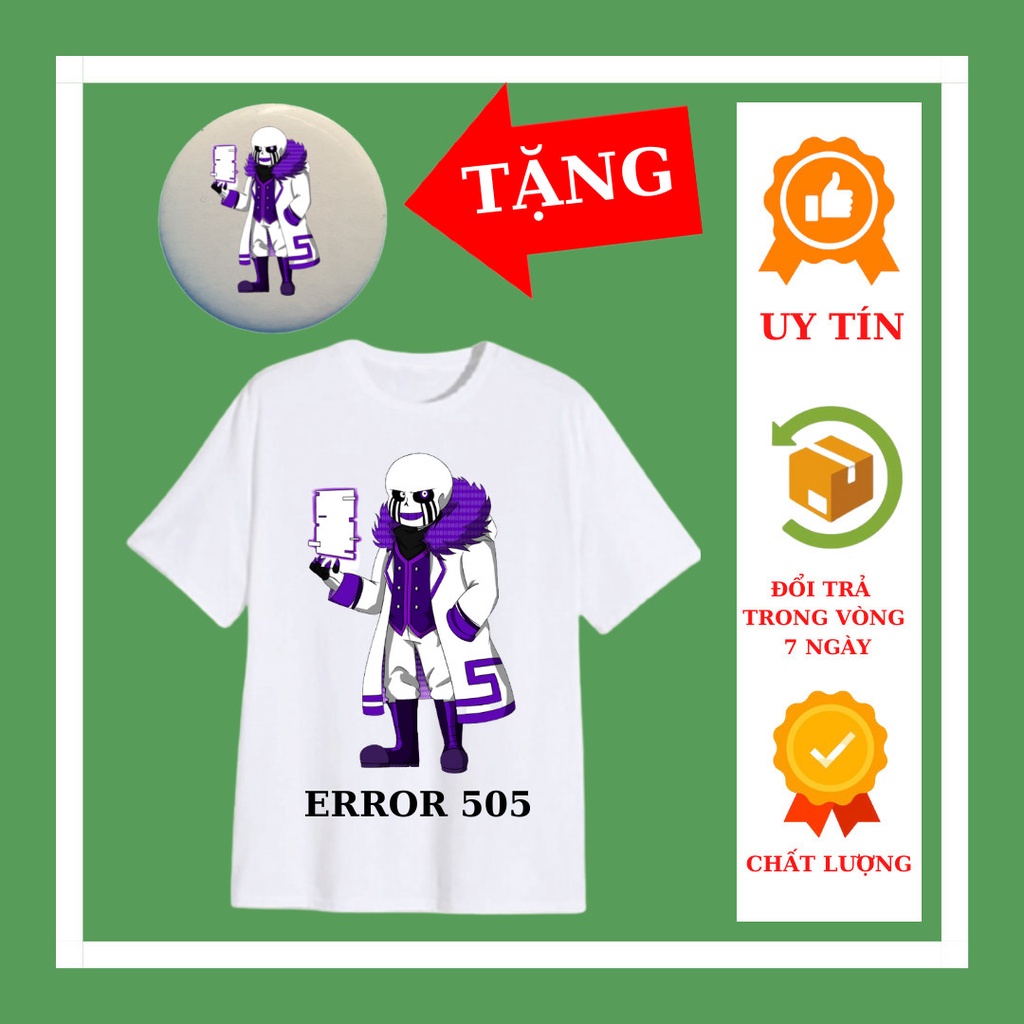 Áo Sans Error 505 bé trai, bé gái đủ size áo, áo thun vải mềm cho bé, sans cho be bé đủ màu sắc