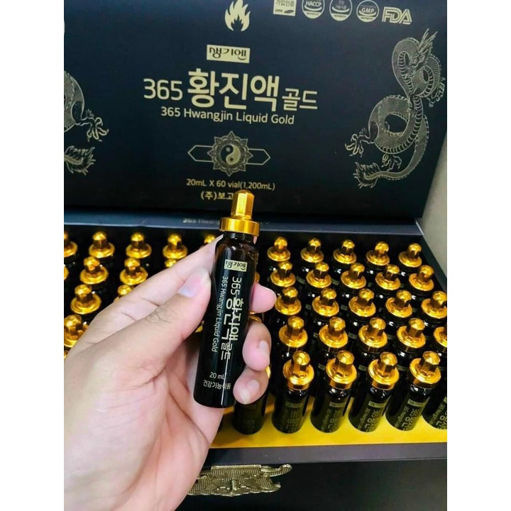 TINH CHẤT ĐÔNG TRÙNG HẠ THẢO 𝟑𝟔𝟓 𝐇𝐰𝐚𝐧𝐠𝐣𝐢𝐧 𝐋𝐢𝐪𝐮𝐢𝐝 𝐆𝐨𝐥𝐝. HỘP 60 ốngx20ml