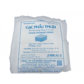 Gạc phẫu thuật 10cm x 10 cm x 8 lớp