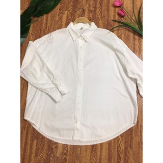 Áo sơ mi nữ trắng trơn from basic Unisex dài tay hàn quốc