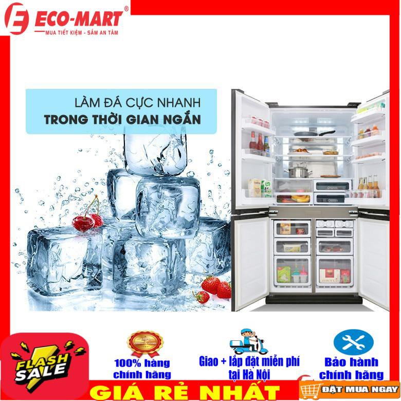 SJ-FX688VG-BK Tủ lạnh Sharp 4 cánh màu gương đen SJ-FX688VG-BK