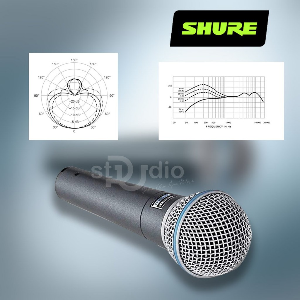 Micro có dây SHURE BETA 58A - Micro Karaoke cầm tay