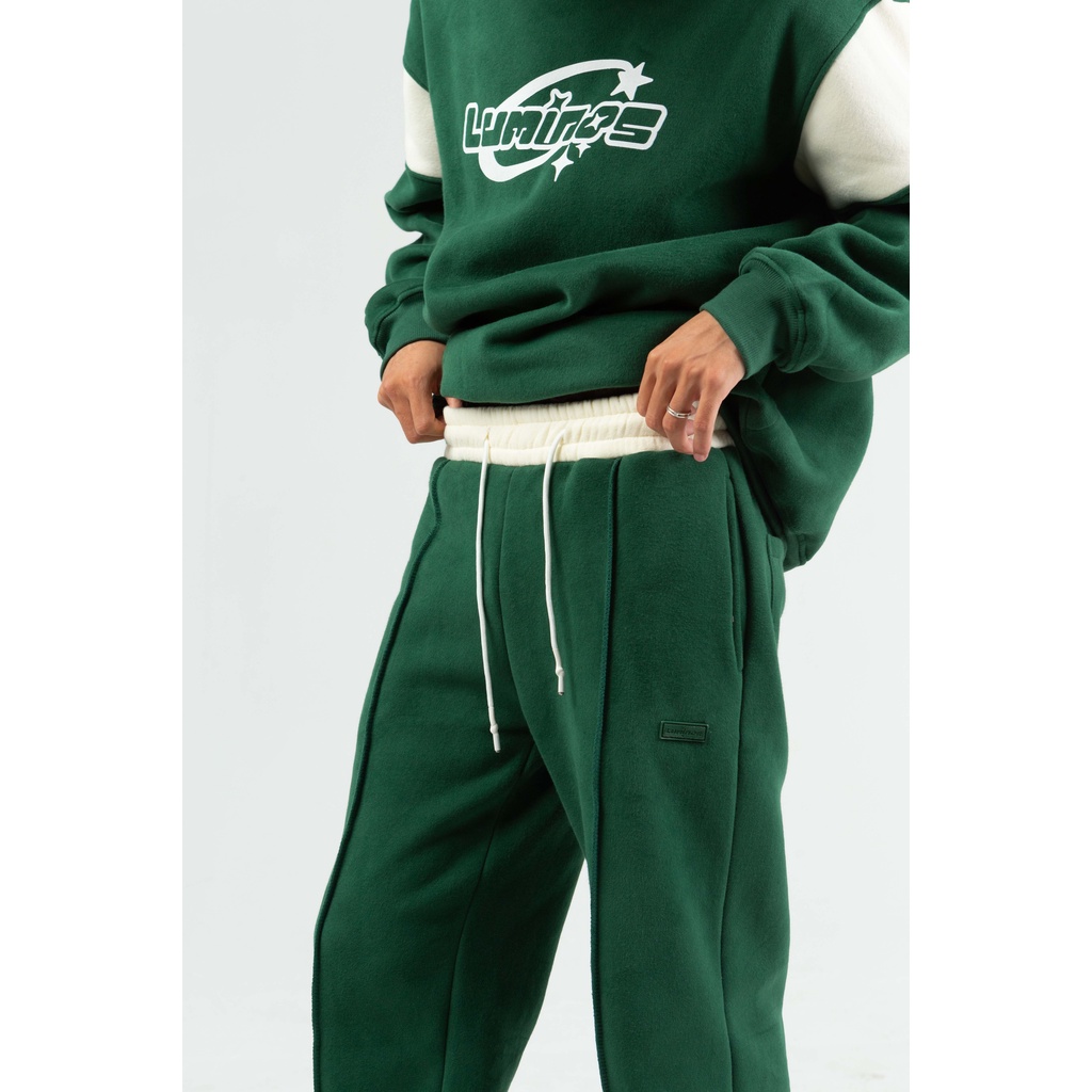 Quần nỉ dài Basic Line Pants, Quần nỉ xuông ống rộng bo gấu nam nữ unisex, Brand Luminos