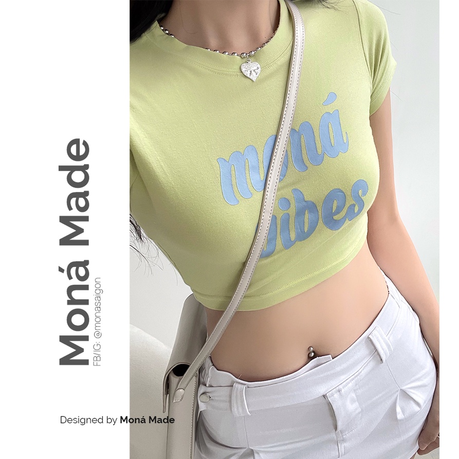 MONÁ Áo croptop thun cotton 4 chiều co giãn VIBE CROPTOP