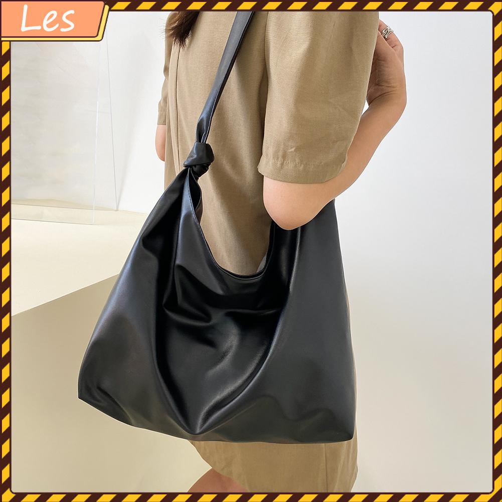 Túi xách da PU dung tích lớn màu trơn phong cách cổ điển cho nữ