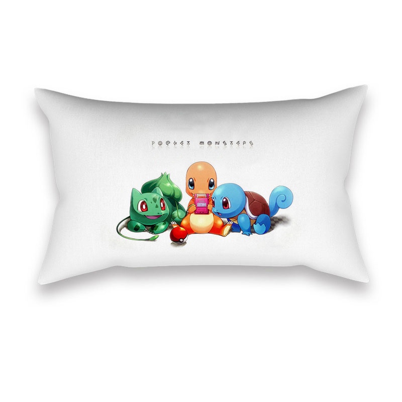 Vỏ Gối Chữ Nhật In Hình Pokémon 50X30Cm