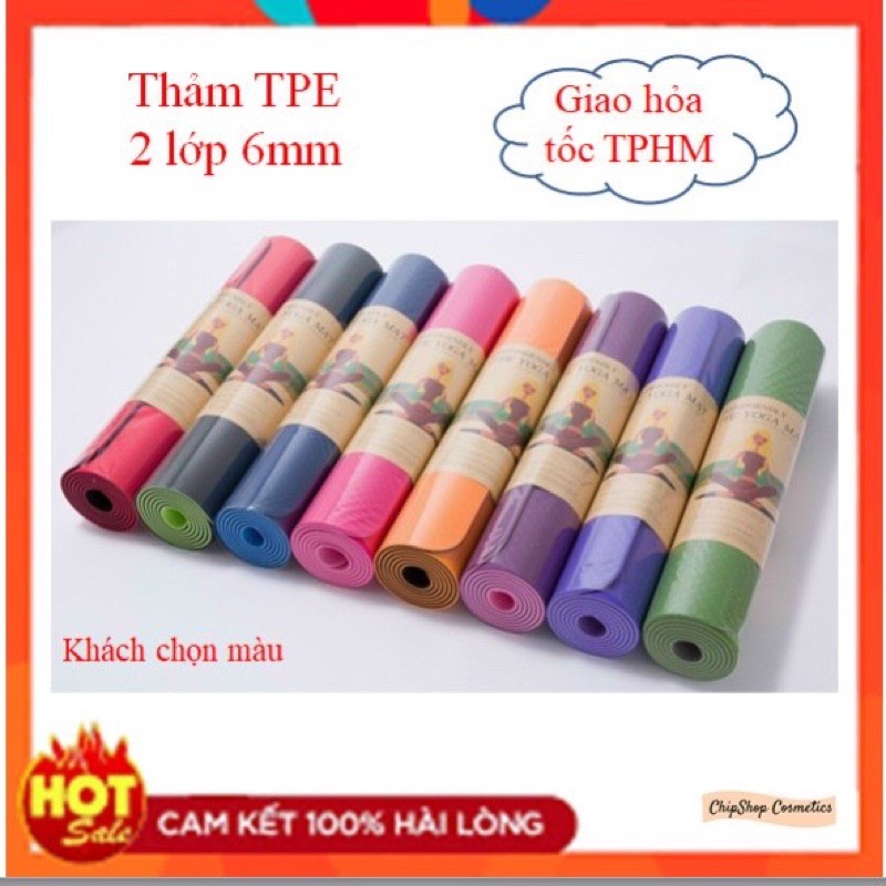 Thảm tập Yoga , thảm tập gym định tuyến chống trượt  2 lớp⚡FREESHIP EXRA⚡ Thảm yoga 2 lớp Eco Friendly 6mm