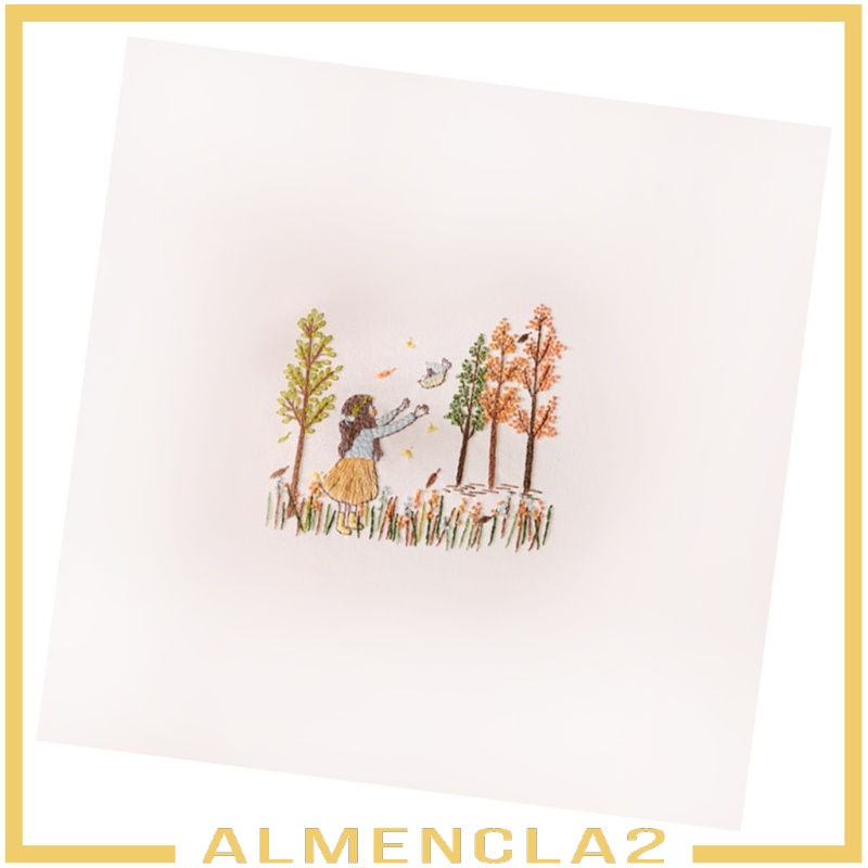 [ALMENCLA2] Stamped Embroidery Kit For Beginner Colorful Life Pattern DIY Home Decor 1