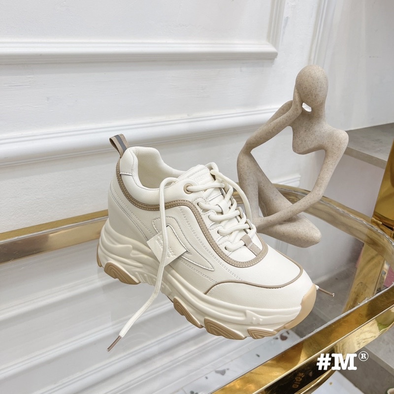 Giày thể thao nữ buộc dây nâng đế cao 8cm, chất mềm siêu nhẹ đi bao êm, hàng quảng châu cao cấp