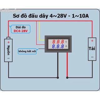Đồng hồ đo áp và dòng DC - 10A