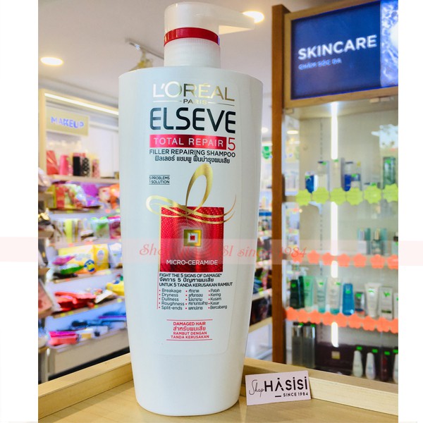 DẦU GỘI PHỤC HỒI HƯ TỔN L'OREAL - Elseve Total Repair 5 Shampoo 650ml ( Màu Trắng )