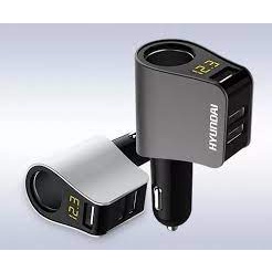 Tẩu Sạc Nhanh Ô Tô - Tẩu Huyndai Chia 1 Đầu Tròn Có Đèn Led Báo Điện