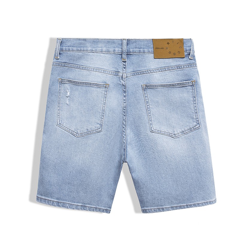 Quần Short Jean Nam ICON DENIM Light Blue Wash W Rips