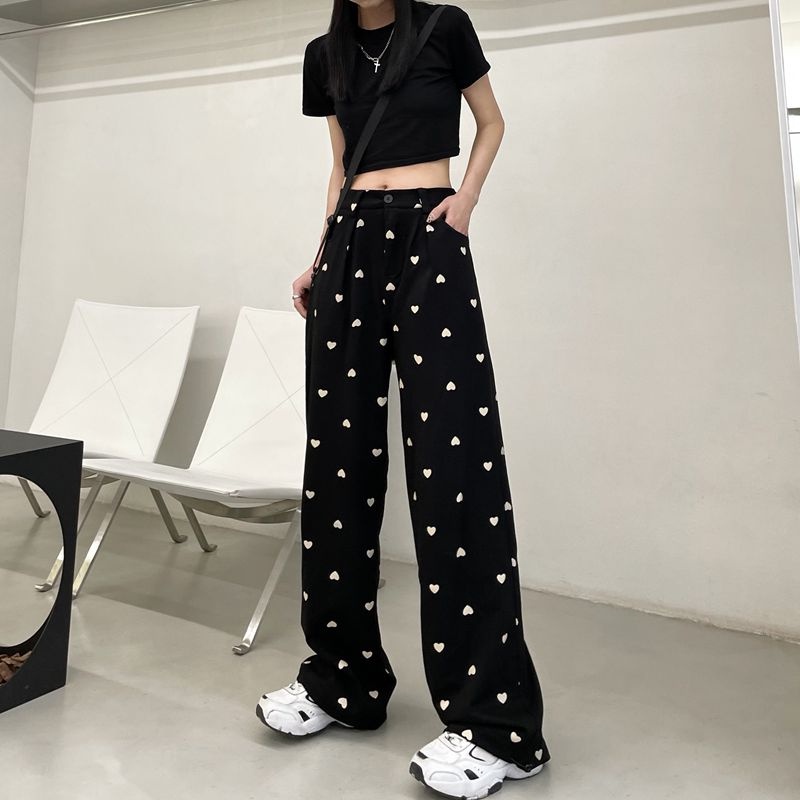 【ZHELIHANGFEI】Chân tình yêu legging cao quần ống rộng ống quần thẳng - phù hợp với tất cả các loại quần lau nhà