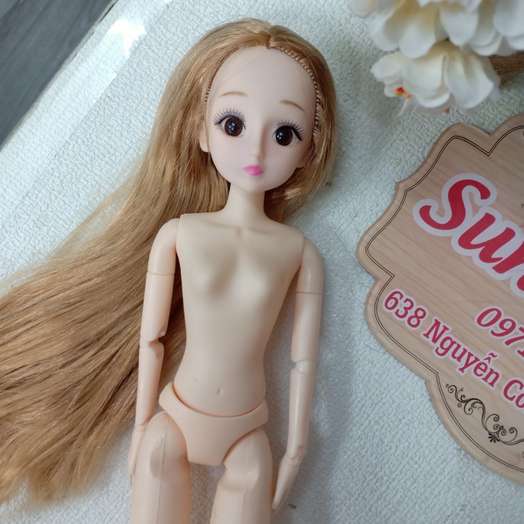 Búp Bê Mắt Ngọc Cao 30cm Không Kèm Quần Áo ,Tặng Kèm Giày Cao Gót