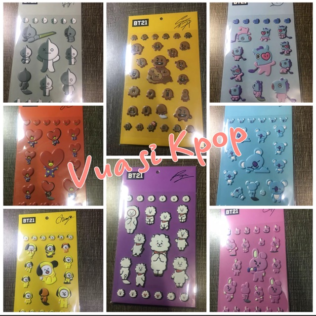 Sticker nổi 3D BT21