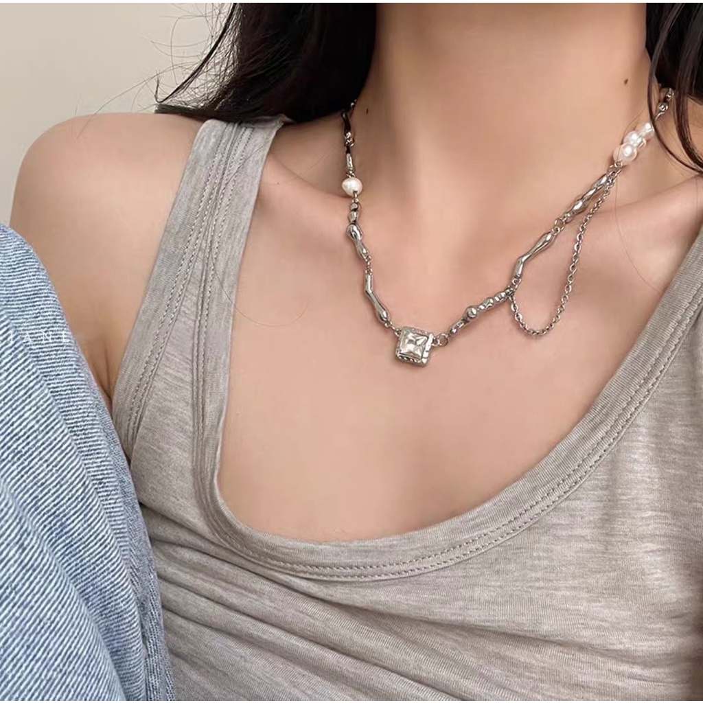 Vòng Cổ Nining Hạt Trai Nước Ngọt Đá - Vani Store - TS000647