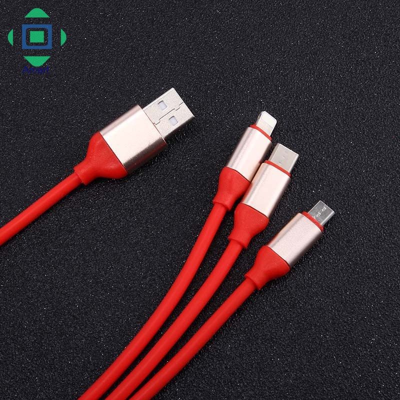 Cáp sạc truyền dữ liệu USB loại C 1.2m 3 trong 1 cho iPhone Samsung Xiaomi nhiều màu lựa chọn