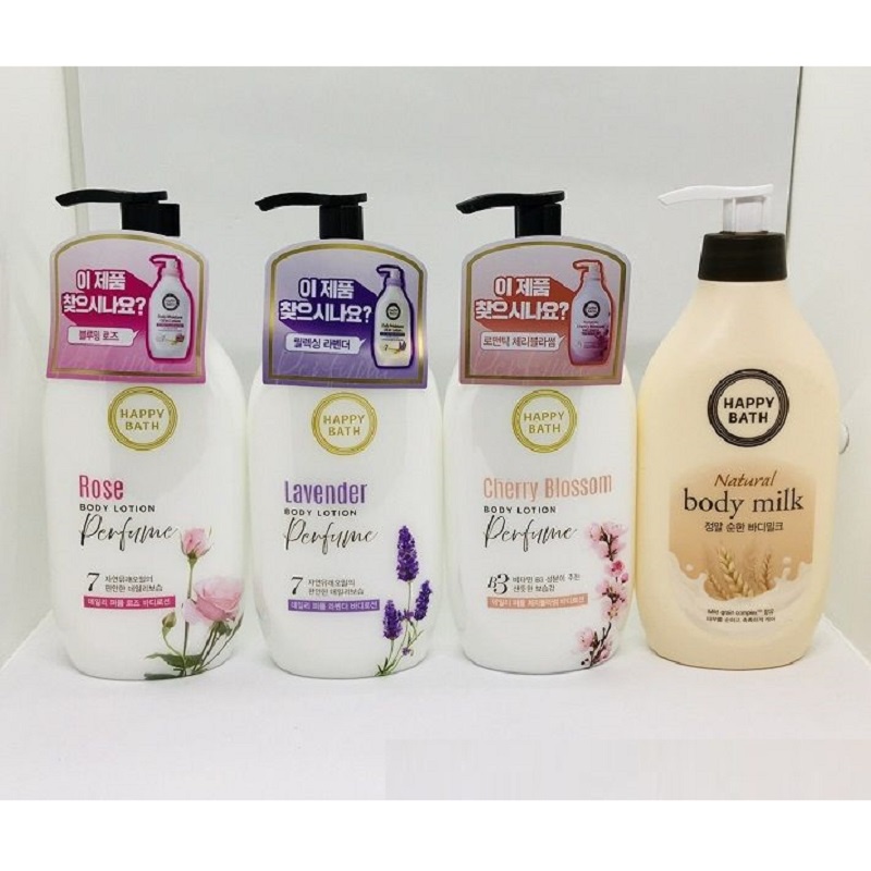 [ Chính Hãng ] Sữa Dưỡng Thể Toàn Thân Happy Bath Hàn Quốc, Chai 450ml, Giúp Da Sáng Mịn Màng, Lưu Hương Thơm Quyến Rũ