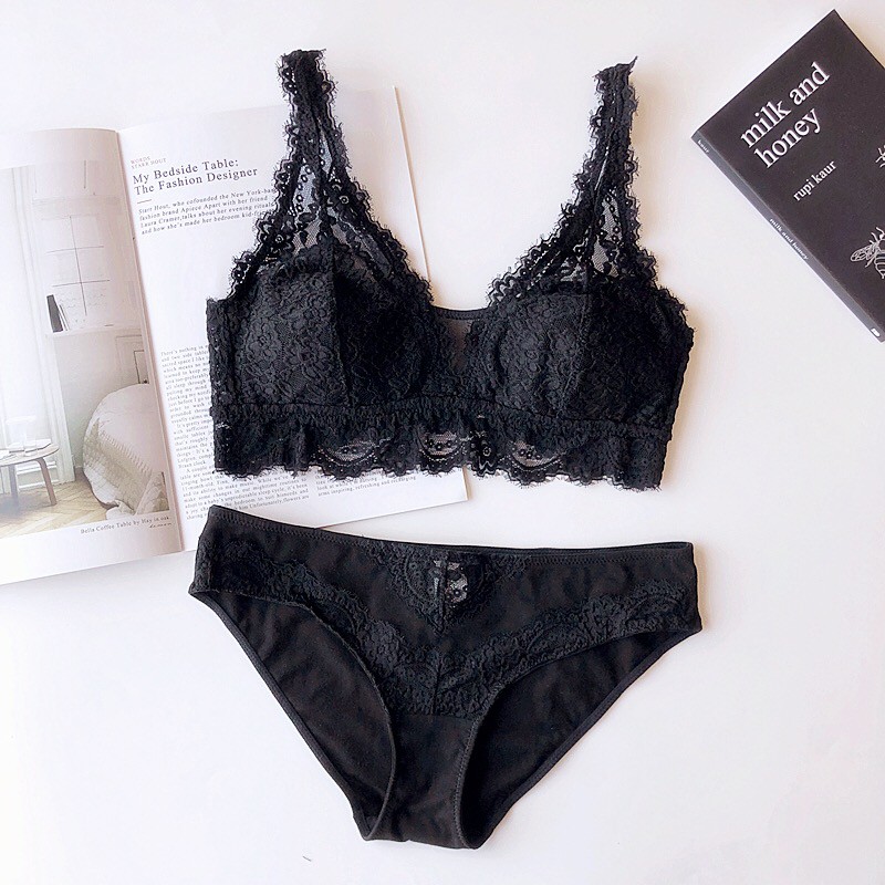 Bộ đồ lót B023 Cenka ren phối dây không gọng mút mỏng | BigBuy360 - bigbuy360.vn