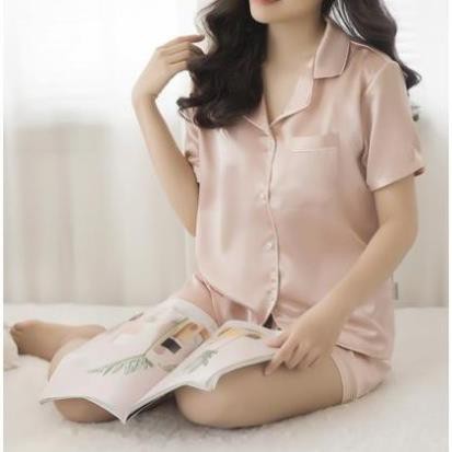 [Đồ bộ mặc nhà nữ] Bộ Pijama Lụa Cộc Tay Nữ Cao Cấp, Bộ Đồ Ngủ Nữ Mùa Hè | BigBuy360 - bigbuy360.vn