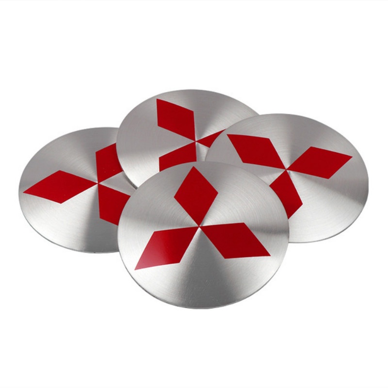 Bộ 4 Miếng Dán 56mm Trang Trí Trục Bánh Xe Hơi Mitsubishi Xpander Triton Lancer Pajero ASX Mirage