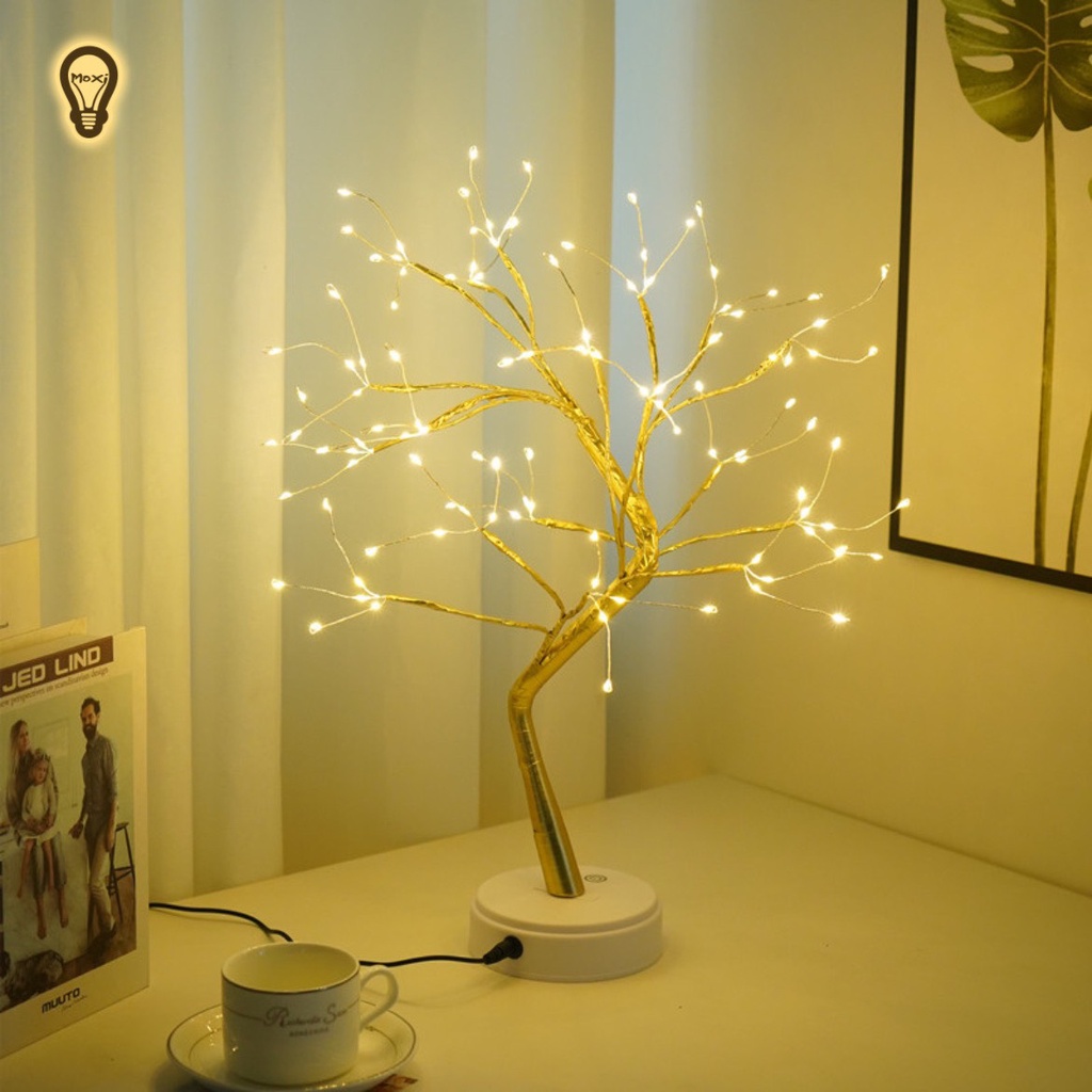 【 HÀNG SẴN hộp PIN+USB 】Đèn ngủ để bàn, đèn LED hình cây trang trí phòng, decor nôi thất phòng ngủ VINTAGE quà tặng .