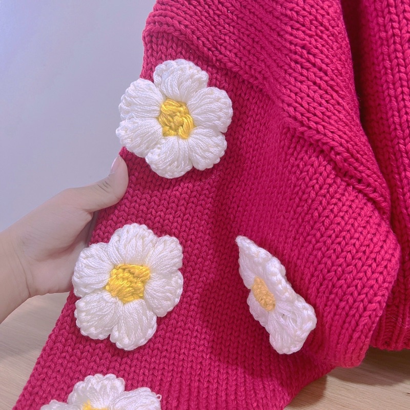 ÁO KHOÁC CADIGAN DẬP HOA NỔI