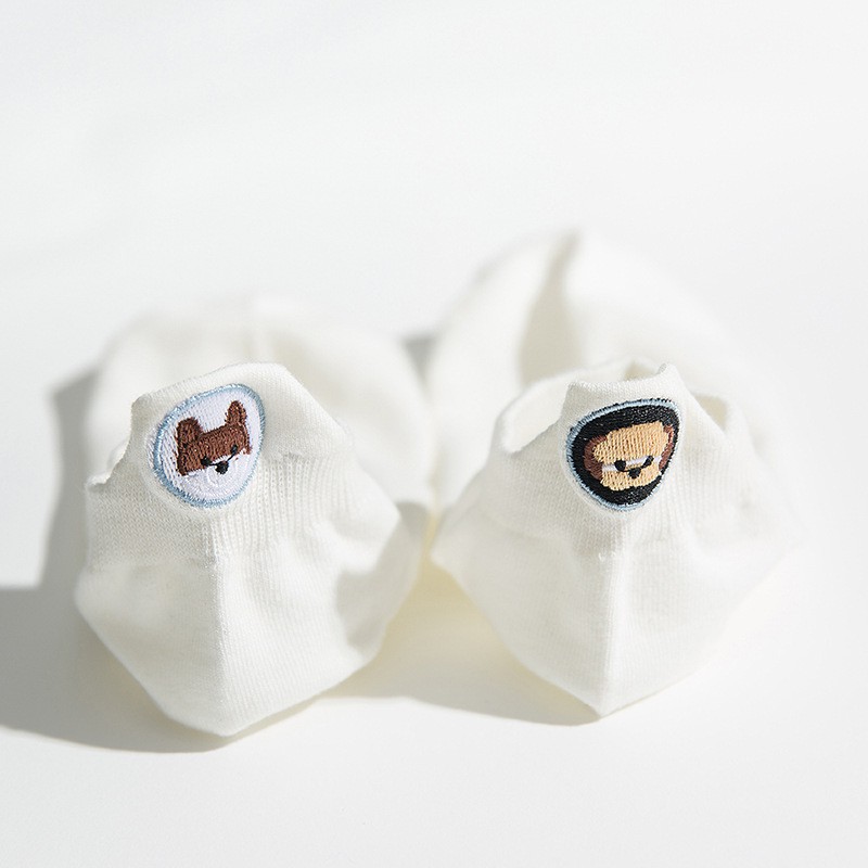 Đôi Vớ Cotton Thêu Hình Động Vật Dễ Thương Cho Nữ
