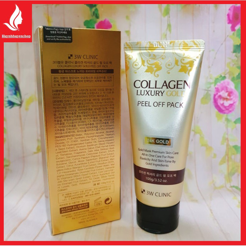 [auth] Mặt nạ vàng 24k collagen luxury gold 3w clinic hàn quốc