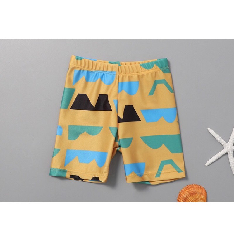 SALE- Sét bộ đồ bơi cho bé trai, bộ bơi bé trai hàng Quảng châu đẹp, sét 3 chi tiết gồm áo bơi, quần bơi, mũ bơi ko