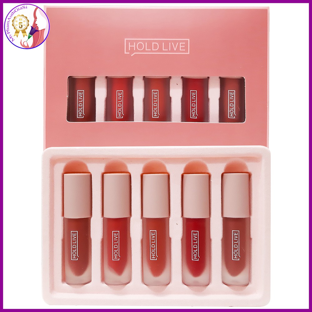 Son kem holdlive light matte lip glaze suit set 5 cây