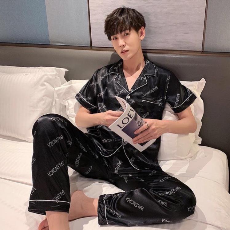 Pijama đồ mặc nhà nam lụa cao cấp áo cộc quần dài ! ⚡