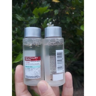 Nước tẩy trang Crystal Micellar Water L'Oreal Paris 30ml - dành cho Da Dầu