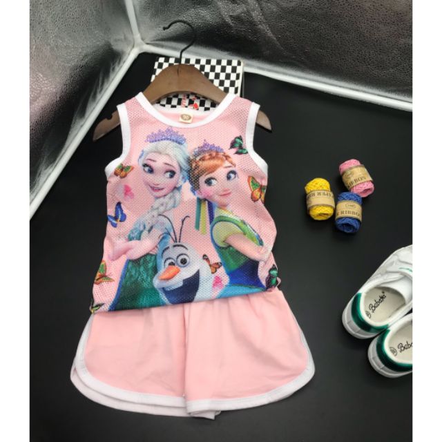 Bộ ba lỗ lưới Elsa còn size 90 - 110