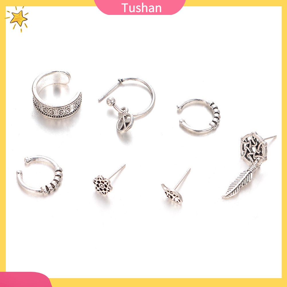 Bộ 7 khuyên tai nữ phong cách vintage xinh xắn