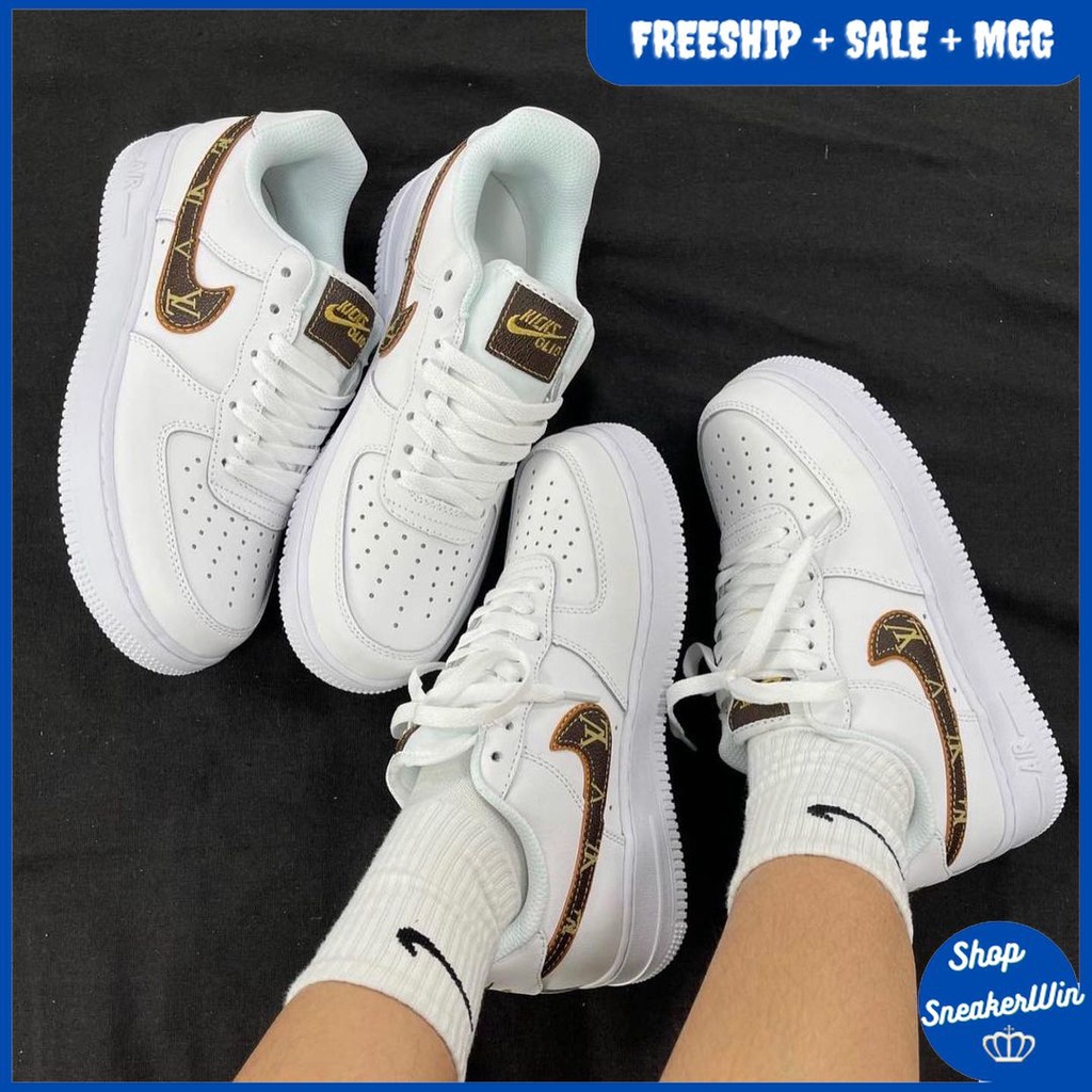 (FULL BOX+SALE) Giày thể thao Air Force 1 LV cổ thấp siêu đẹp dành cho nam nữ