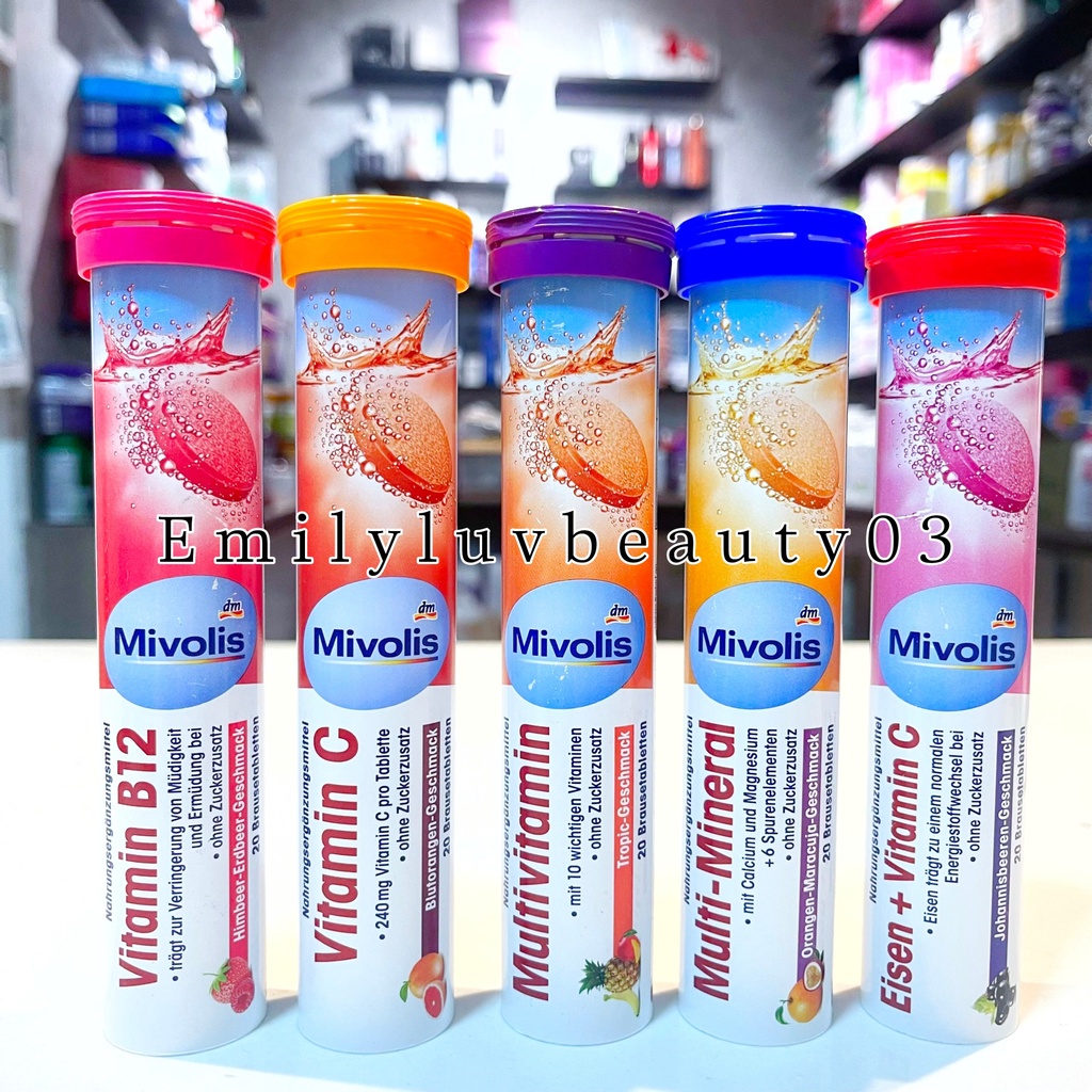 Viên sủi Mivolis ống 20 viên Date Xa