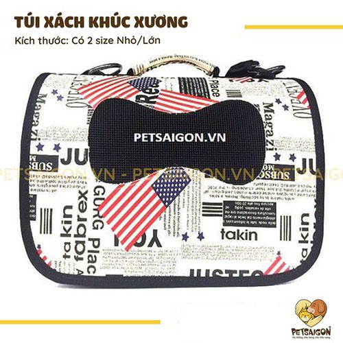 TÚI XÁCH KHÚC XƯƠNG CHO THÚ CƯNG ( MÀU NGẪU NHIÊN )