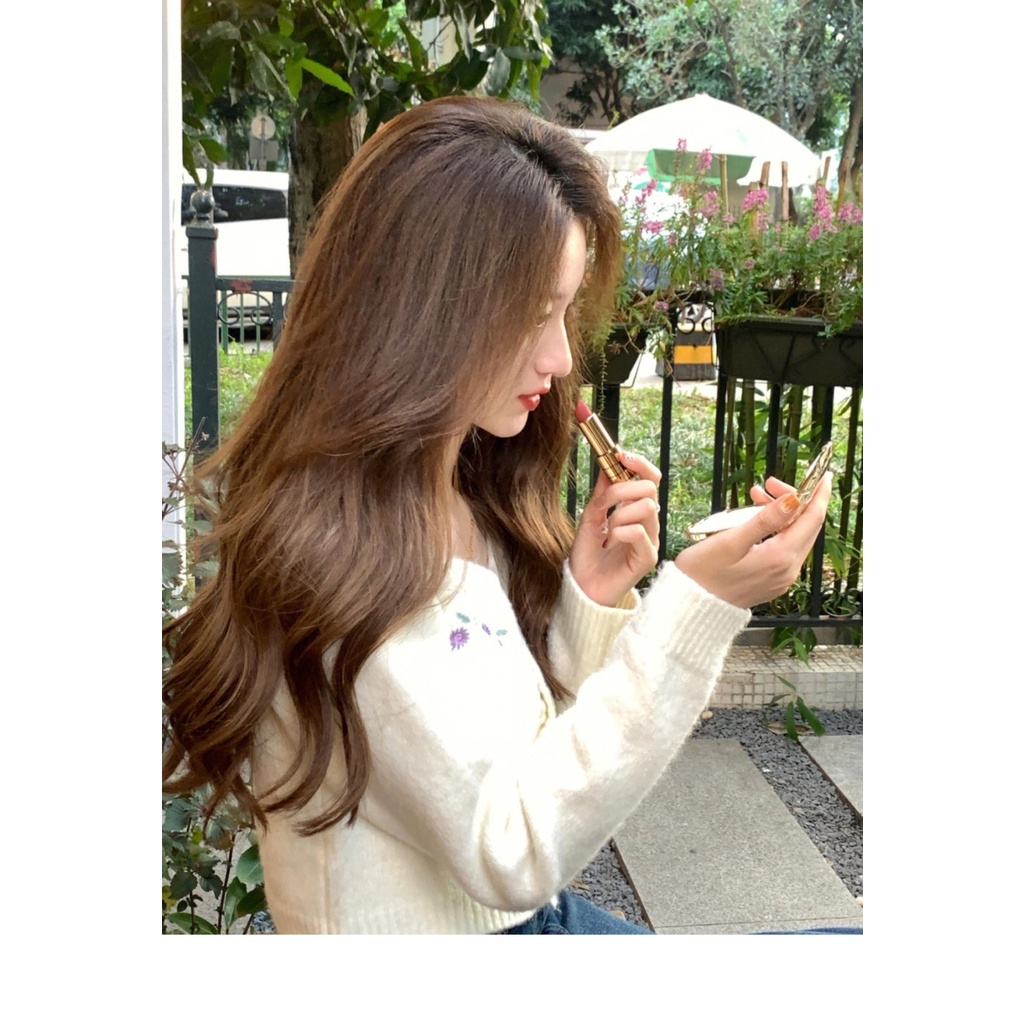 Áo khoác cardigan dệt kim ZHELIHANGFEI tay dài lưng cao kiểu Pháp dễ thương