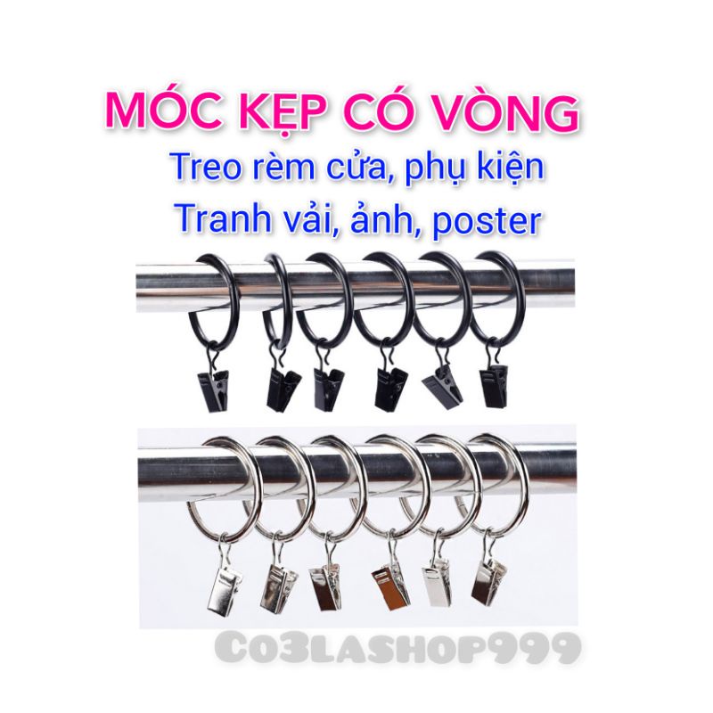 Móc kẹp có vòng, treo tranh vải, rèm cửa, ảnh, poster (1 CÁI), thép không gỉ