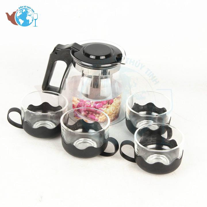 Bộ ấm trà lõi lọc và 4 ly thuỷ tinh