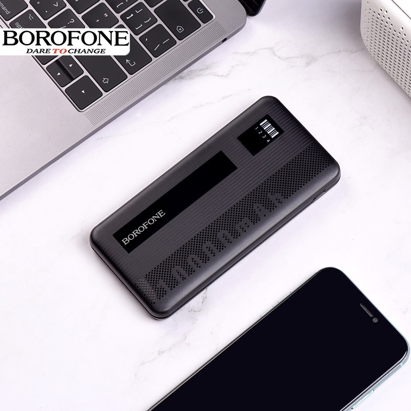 Pin sạc dự phòng 10000mAh BOROPHONE BT32 đèn LED hiển thị, 2 cổng ra 2A - Chính hãng