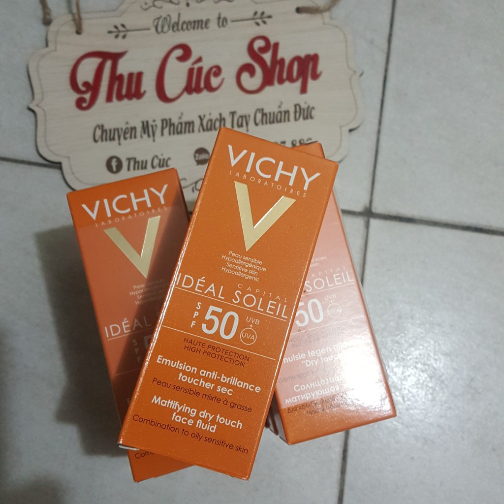 Kem chống nắng Vichy SPF50 không gây nhờn rít [HÀNG CHÍNH HÃNG PHÁP]