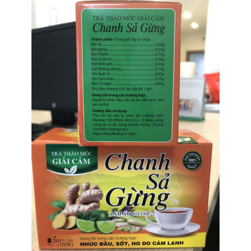 Trà thảo mộc giải cảm CHANH SẢ GỪNG (100% TỰ NHIÊN) | BigBuy360 - bigbuy360.vn