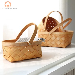 Giỏ Đan Tay Bằng Gỗ Dùng Đựng Trái Cây